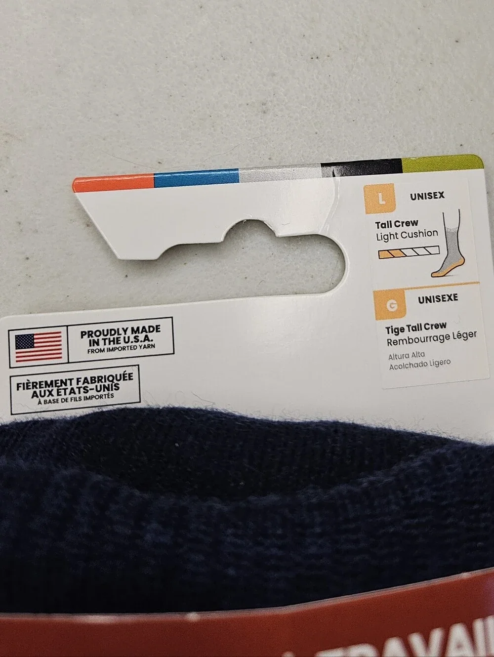 NWT Unisex Smartwool Tall Crew Light Cushion  Socks Merino Navy Size Large New